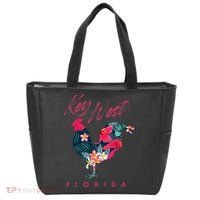 Key West Florida Chicken Lover Flower Hibiscus Souvenir Tote Bag thumb 0