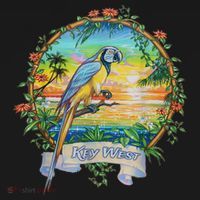 Key West, Florida Vintage Tropical Sunset Beach Parrot T-Shirt thumb 7