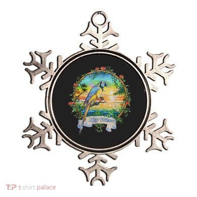 Key West, Florida Vintage Tropical Sunset Beach Parrot Ornament