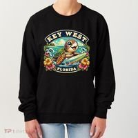 Key West Florida Cute Sea Turtle Surfing Women's Sweatshirt thumb 0