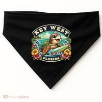 Key West Florida Cute Sea Turtle Surfing USA-Made Doggie Bandana thumb 0