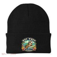 Key West Florida Cute Sea Turtle Surfing Beanie thumb 0
