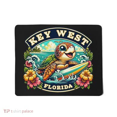 Key West Florida Cute Sea Turtle Surfing Mousepad