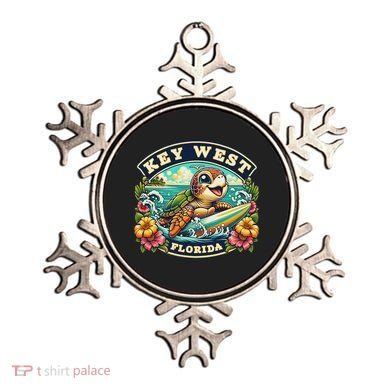 Key West Florida Cute Sea Turtle Surfing Ornament