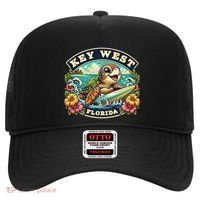 Key West Florida Cute Sea Turtle Surfing Hat thumb 0