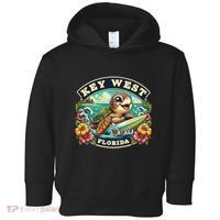 Key West Florida Cute Sea Turtle Surfing Toddler Hoodie thumb 0
