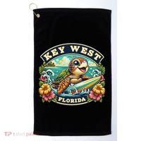 Key West Florida Cute Sea Turtle Surfing Golf Towel thumb 0