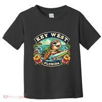 Key West Florida Cute Sea Turtle Surfing Toddler T-Shirt thumb 0