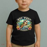 Key West Florida Cute Sea Turtle Surfing Toddler T-Shirt thumb 2
