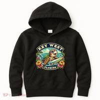 Key West Florida Cute Sea Turtle Surfing Kids Hoodie thumb 0