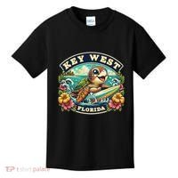 Key West Florida Cute Sea Turtle Surfing Kids T-Shirt thumb 0