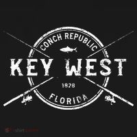 Key West FL Vintage Crossed Fishing Rods T-Shirt thumb 7