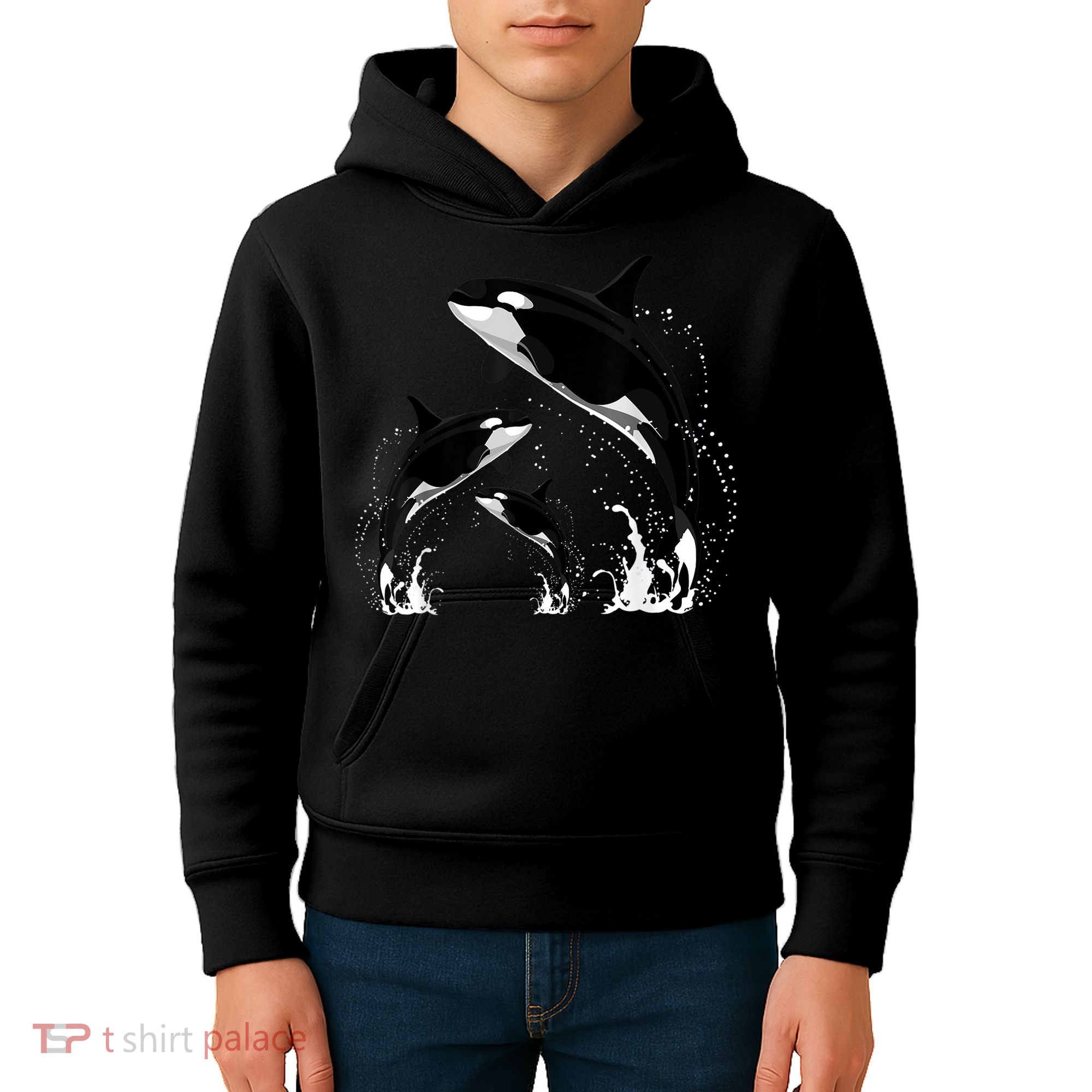 Killer Whale Gifts Shirt. Jumping Orca Killer Whales Killer Kids Hoodie