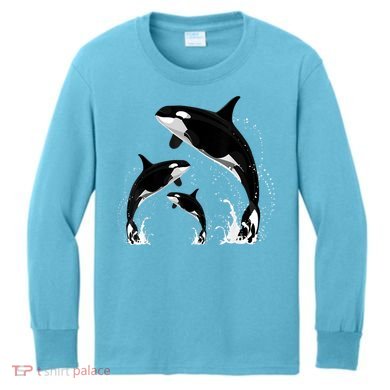 Killer Whale Gifts Shirt. Jumping Orca Killer Whales Killer Kids Long Sleeve Shirt