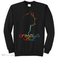Kamala Walz Lettering Positive Funny Cat Lady Sweatshirt thumb 0
