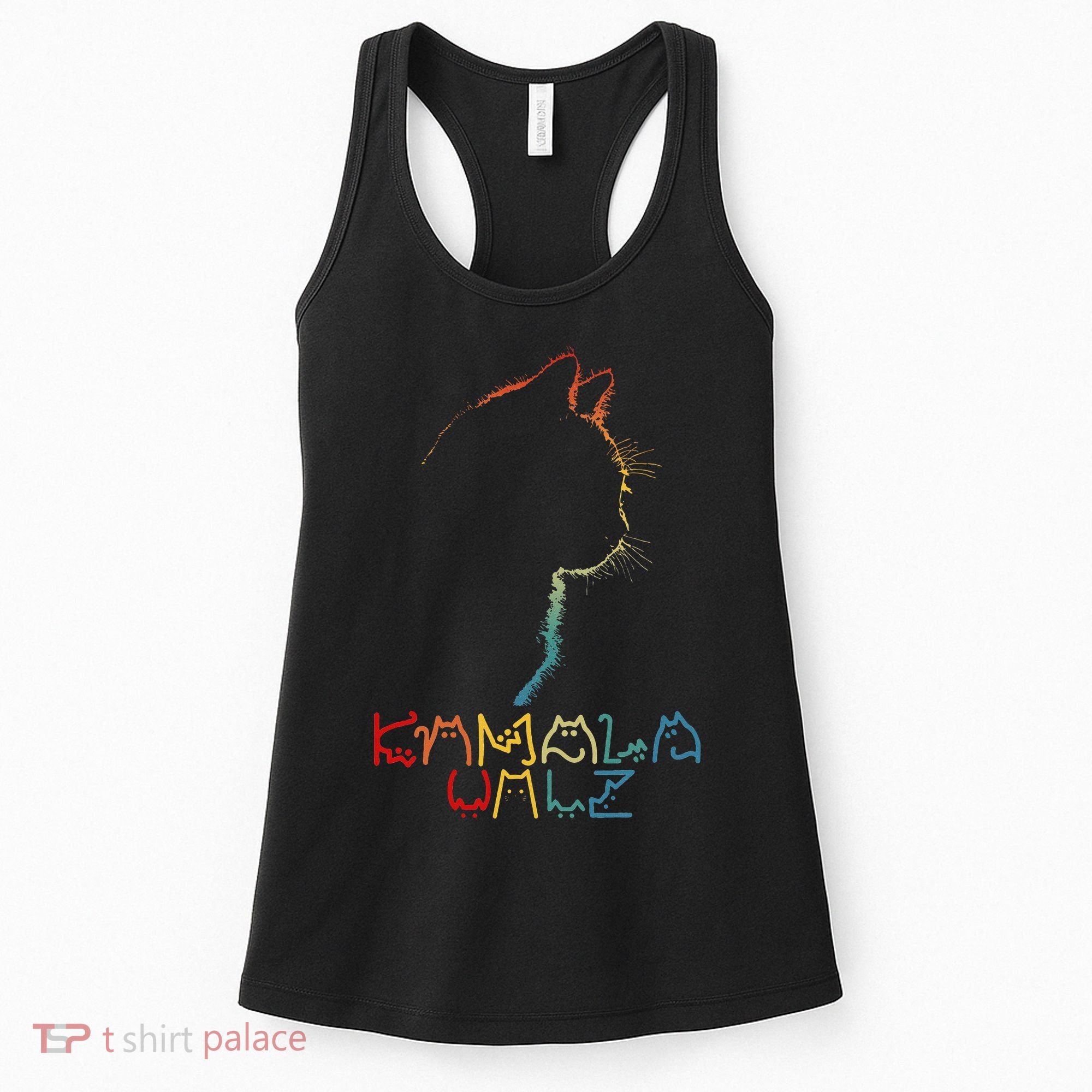Kamala Walz Lettering Positive Funny Cat Lady Women's Tank Top