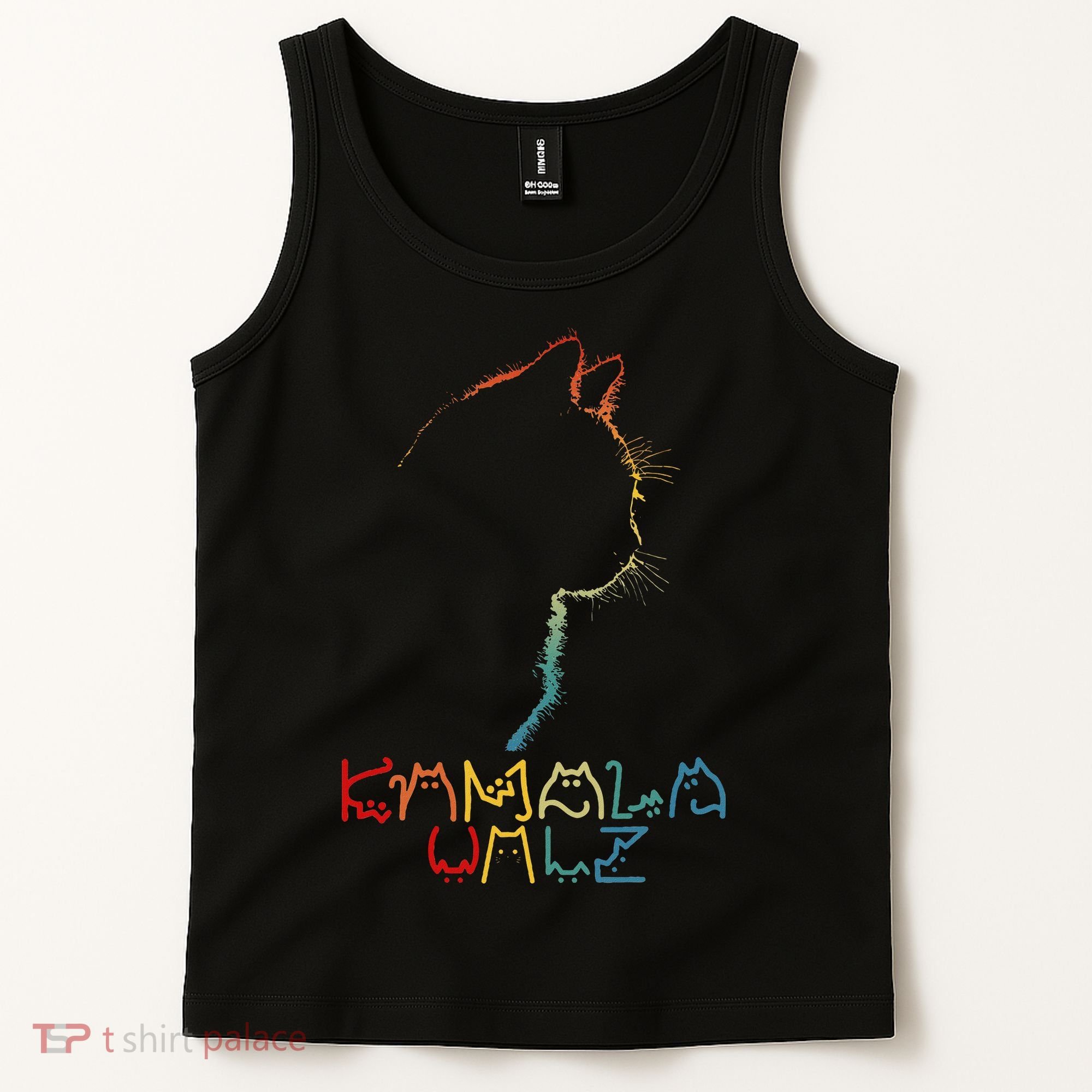 Kamala Walz Lettering Positive Funny Cat Lady Tank Top