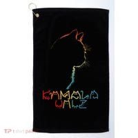 Kamala Walz Lettering Positive Funny Cat Lady Golf Towel thumb 0
