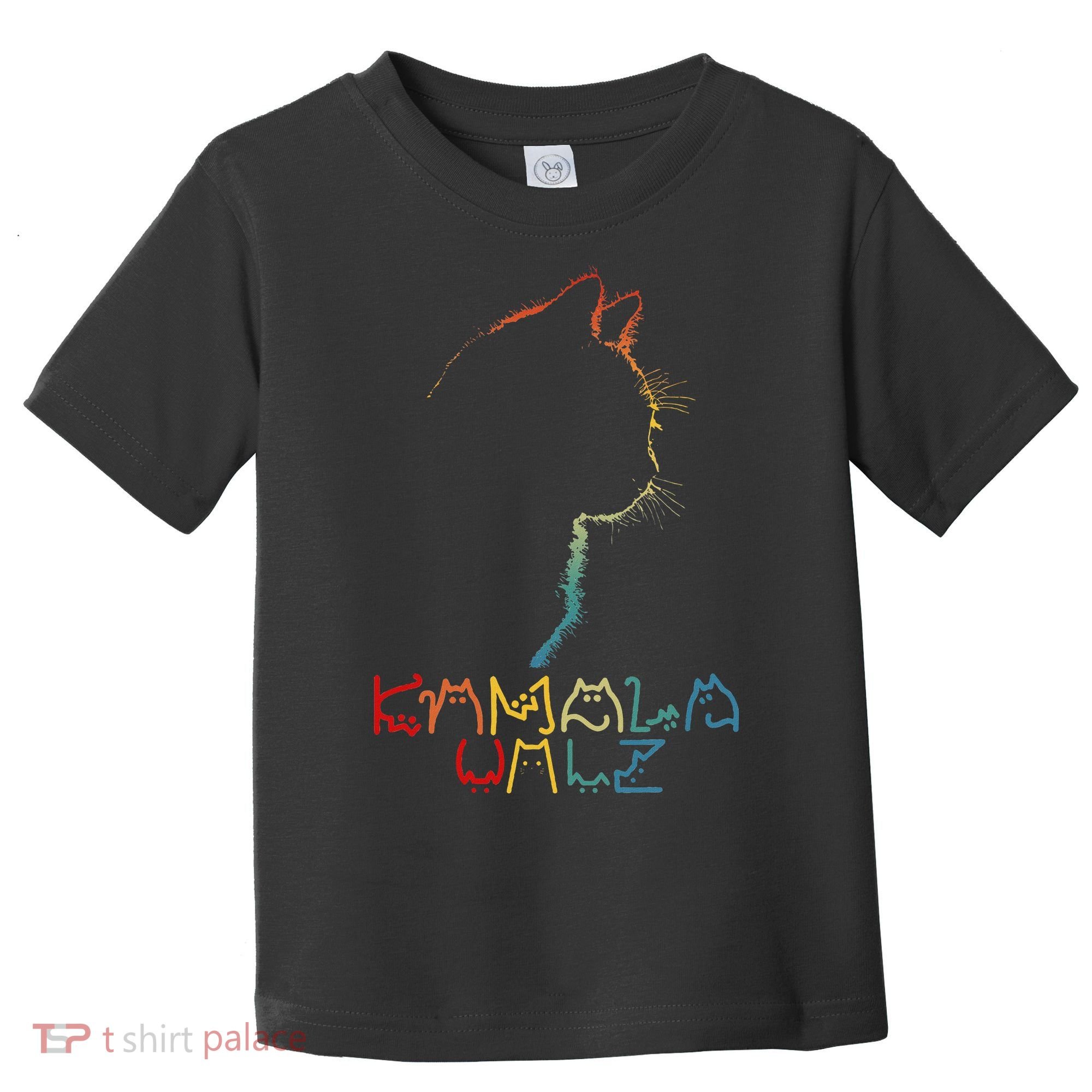 Kamala Walz Lettering Positive Funny Cat Lady Toddler T-Shirt