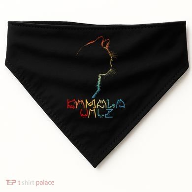 Kamala Walz Lettering Positive Funny Cat Lady USA-Made Doggie Bandana
