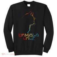 Kamala Walz Lettering Positive Funny Cat Lady Sweatshirt thumb 0