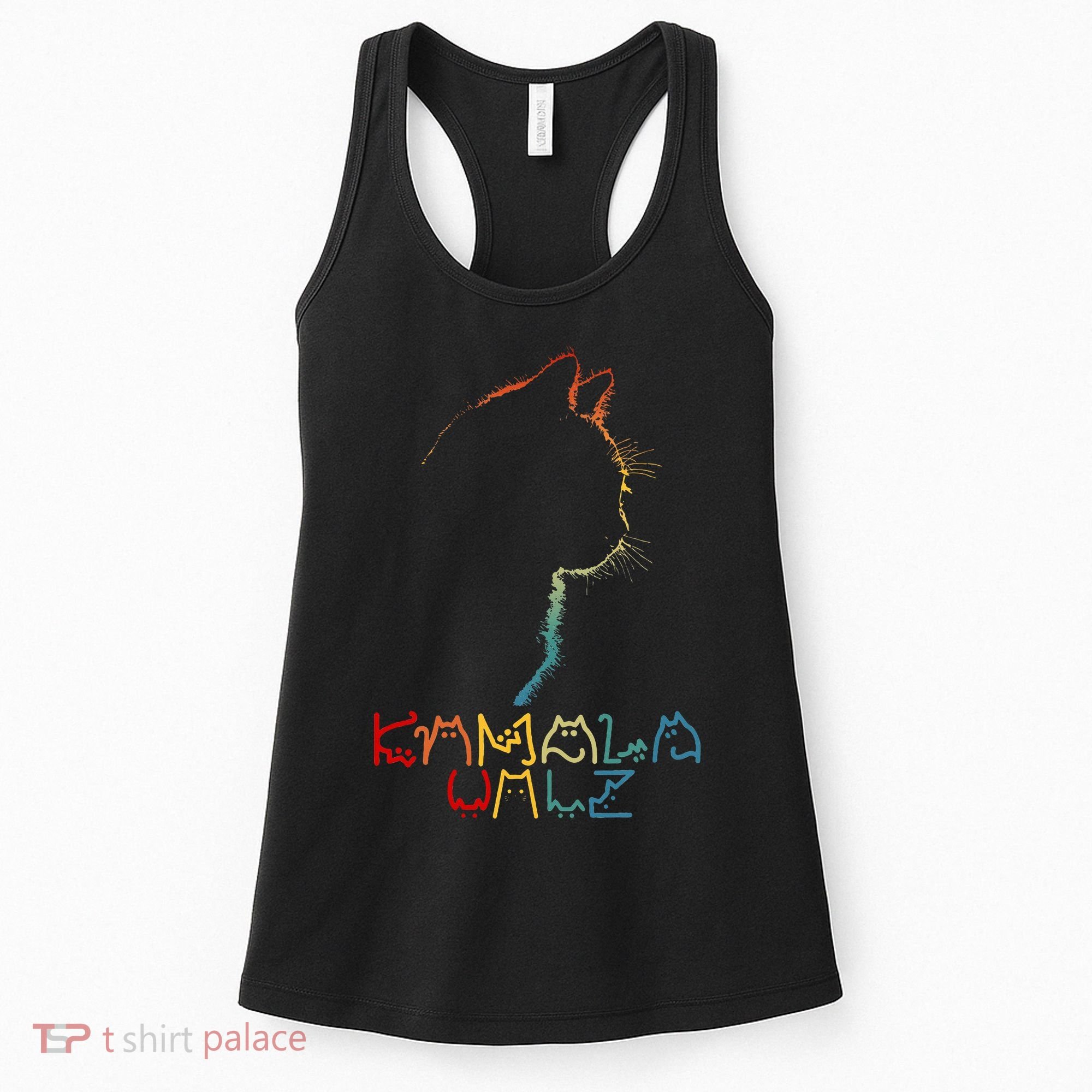 Kamala Walz Lettering Positive Funny Cat Lady Women's Tank Top