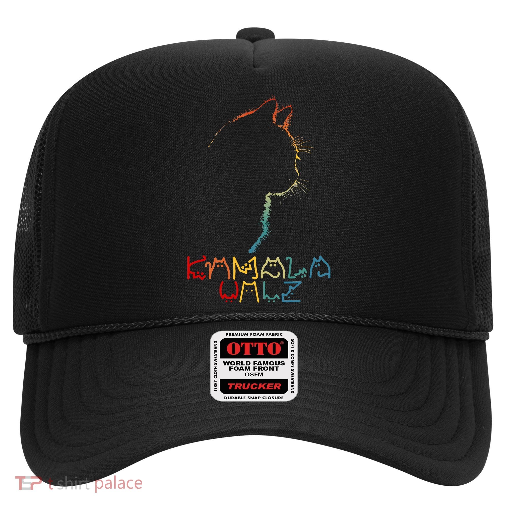 Kamala Walz Lettering Positive Funny Cat Lady Hat