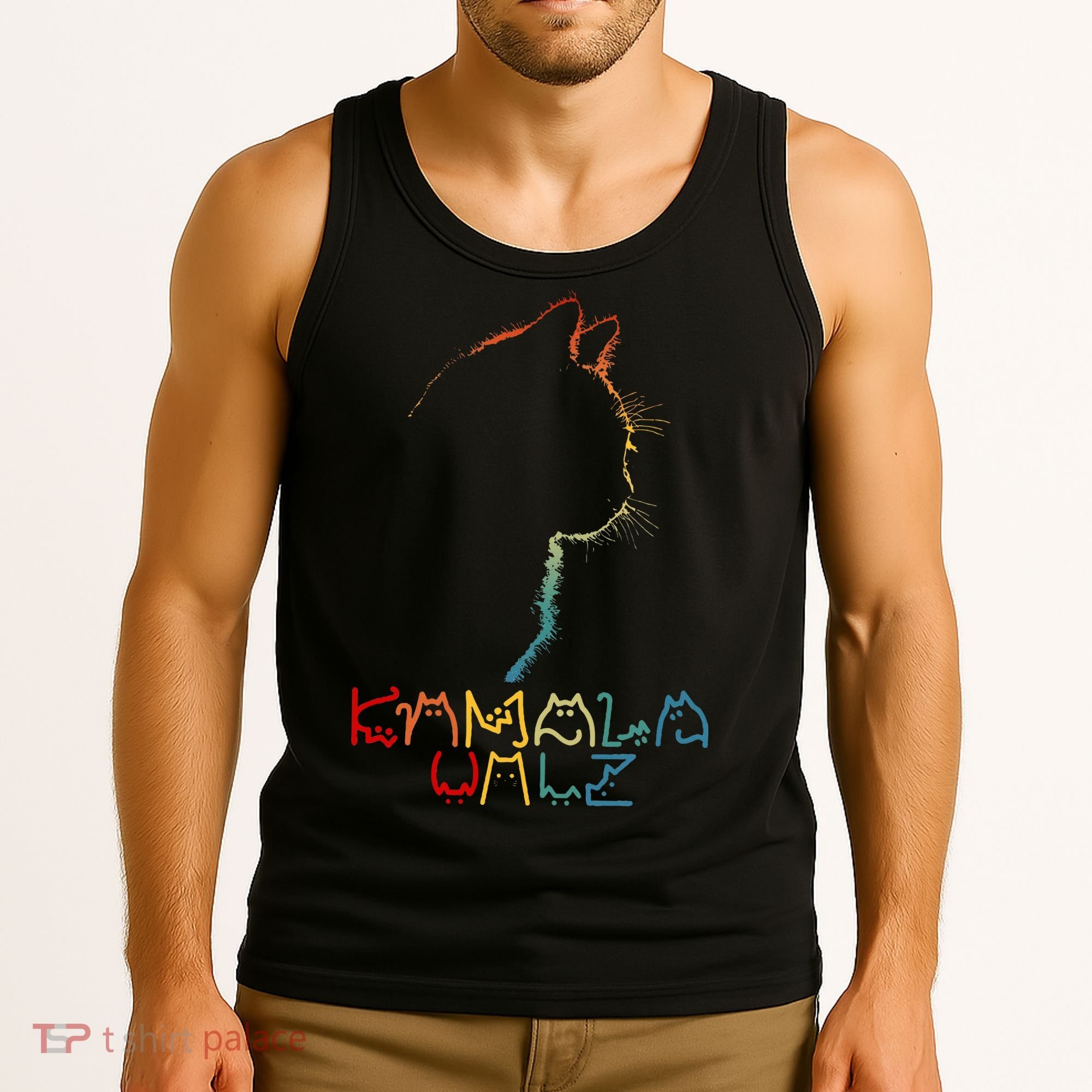 Kamala Walz Lettering Positive Funny Cat Lady Tank Top