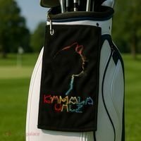 Kamala Walz Lettering Positive Funny Cat Lady Golf Towel thumb 2