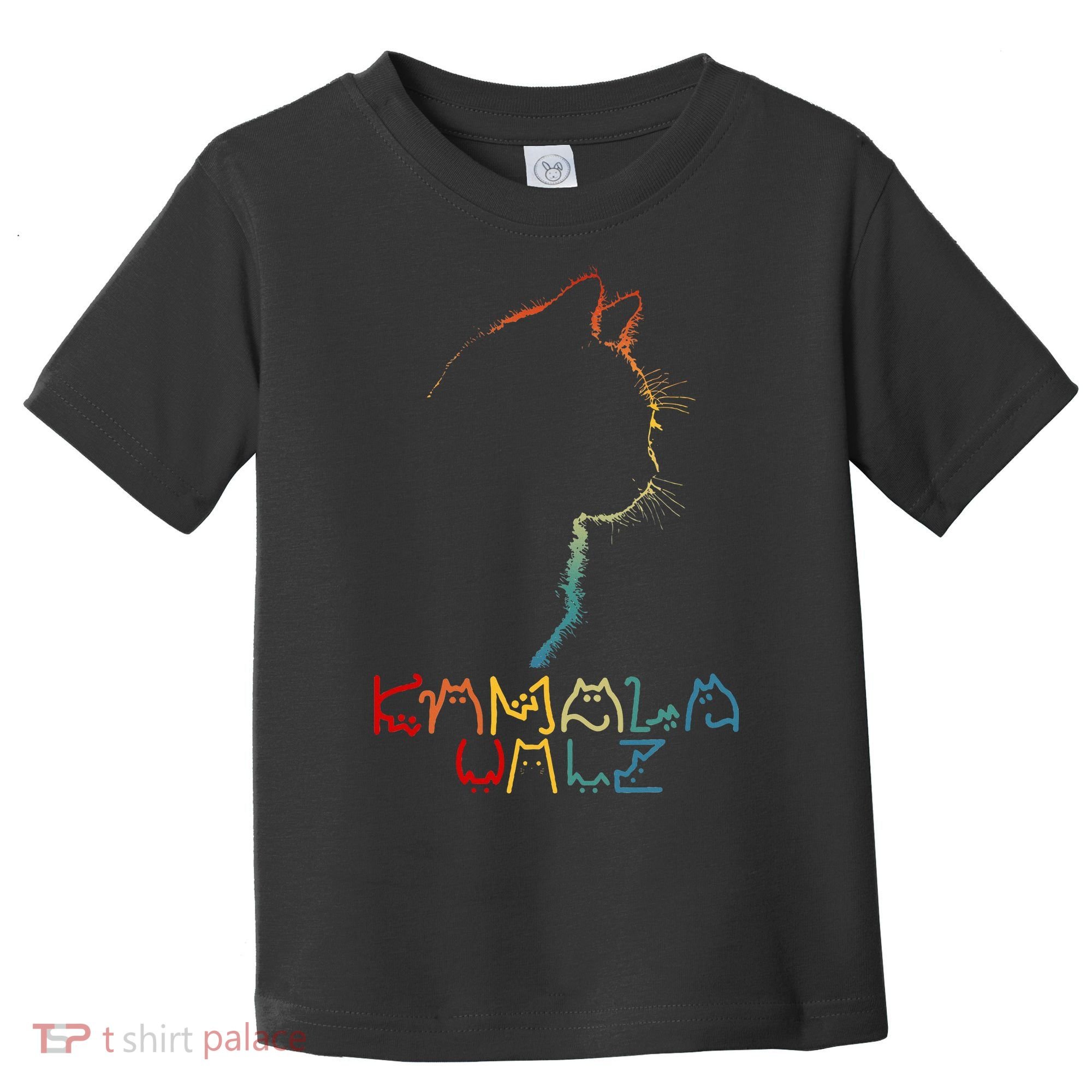 Kamala Walz Lettering Positive Funny Cat Lady Toddler T-Shirt
