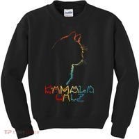 Kamala Walz Lettering Positive Funny Cat Lady Kids Sweatshirt thumb 0