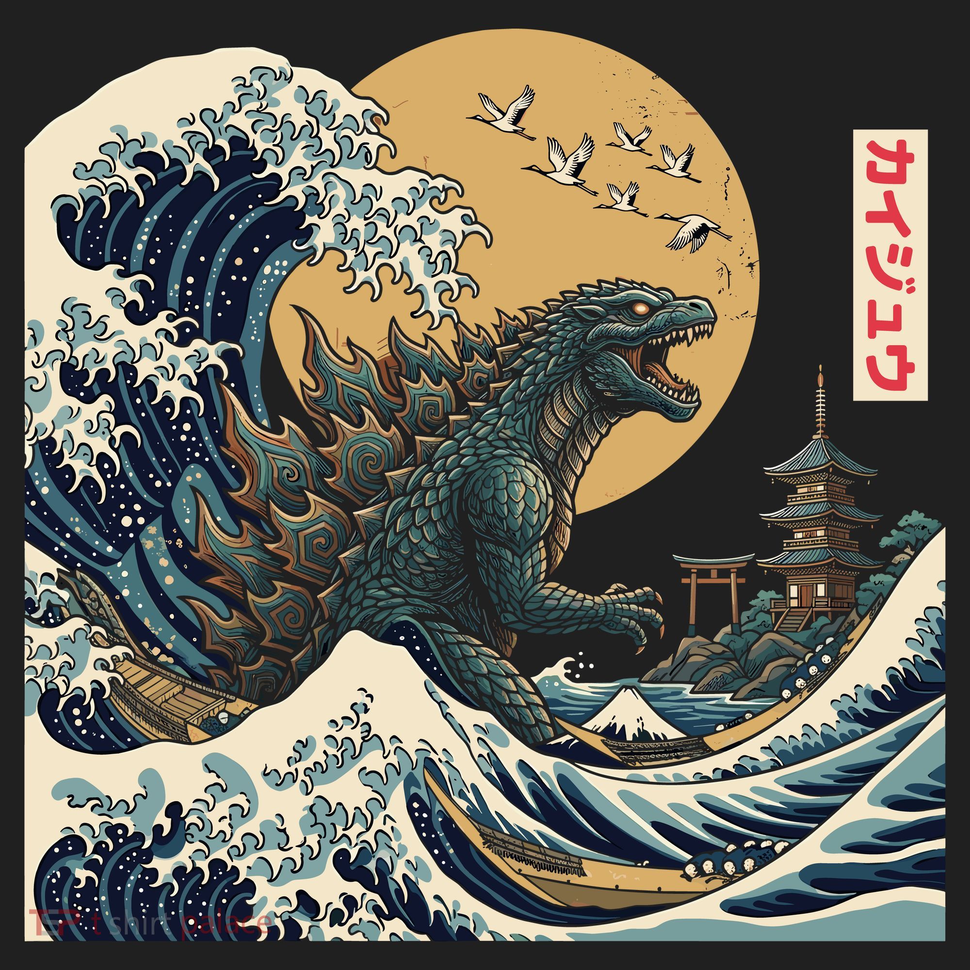 Kaiju Wave Monster Japanese Kawaki Women's Sweatshirt