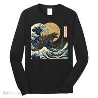 Kaiju Wave Monster Japanese Kawaki Long Sleeve Shirt thumb 0