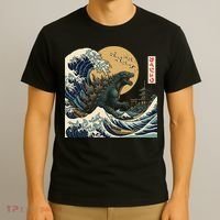 Kaiju Wave Monster Japanese Kawaki T-Shirt thumb 3