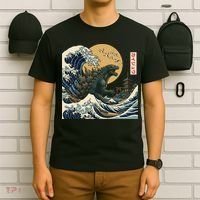Kaiju Wave Monster Japanese Kawaki T-Shirt thumb 6