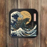 Kaiju Wave Monster Japanese Kawaki Coaster thumb 0