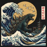 Kaiju Wave Monster Japanese Kawaki Mousepad thumb 1
