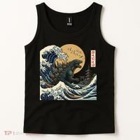 Kaiju Wave Monster Japanese Kawaki Tank Top thumb 2