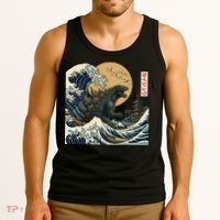 Kaiju Wave Monster Japanese Kawaki Tank Top thumb 3
