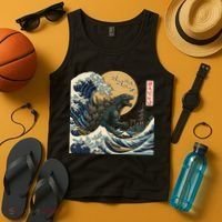 Kaiju Wave Monster Japanese Kawaki Tank Top thumb 4