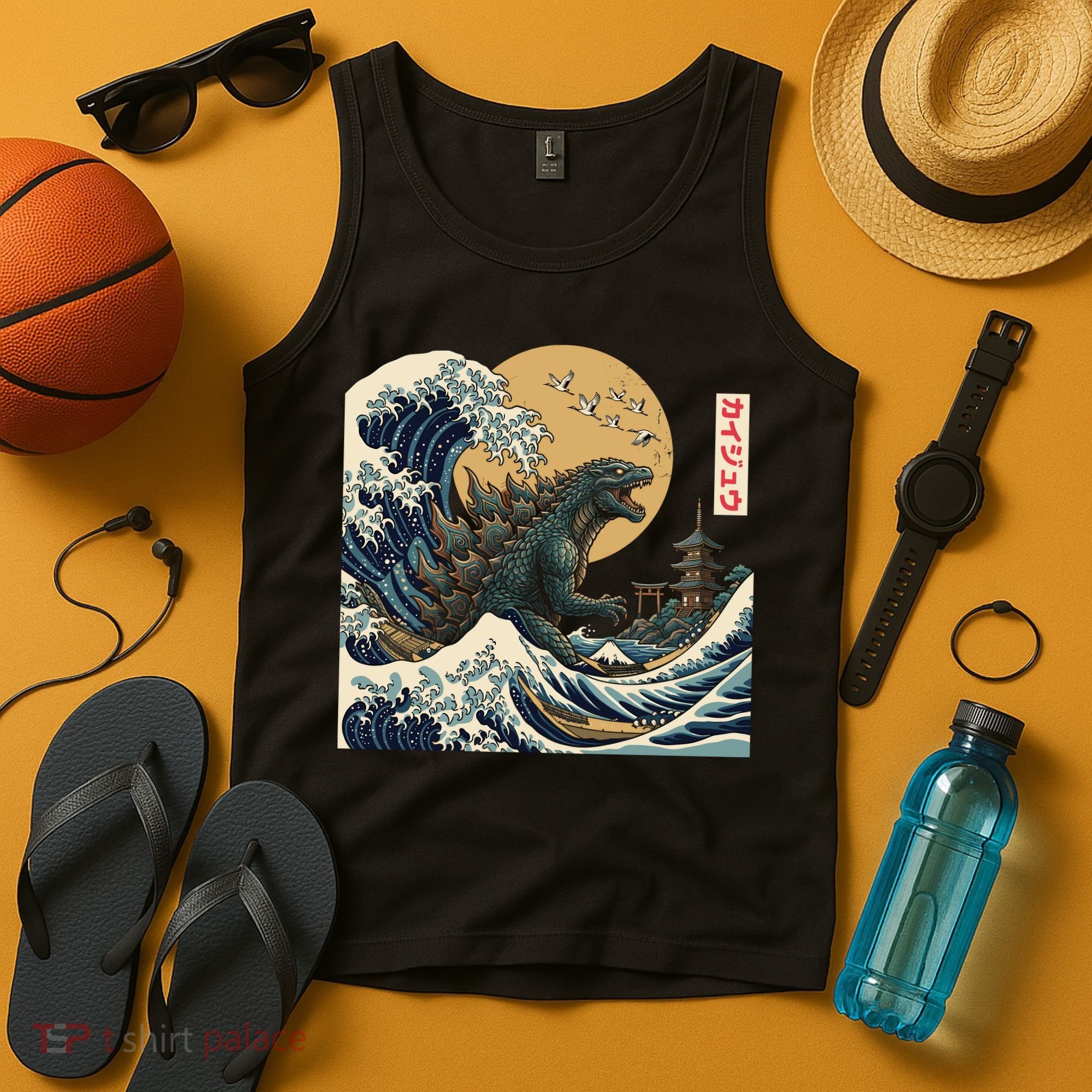 Kaiju Wave Monster Japanese Kawaki Tank Top