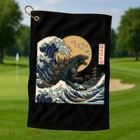 Kaiju Wave Monster Japanese Kawaki Golf Towel thumb 1