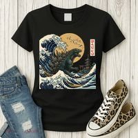 Kaiju Wave Monster Japanese Kawaki Women's T-Shirt thumb 3