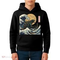 Kaiju Wave Monster Japanese Kawaki Kids Hoodie thumb 4