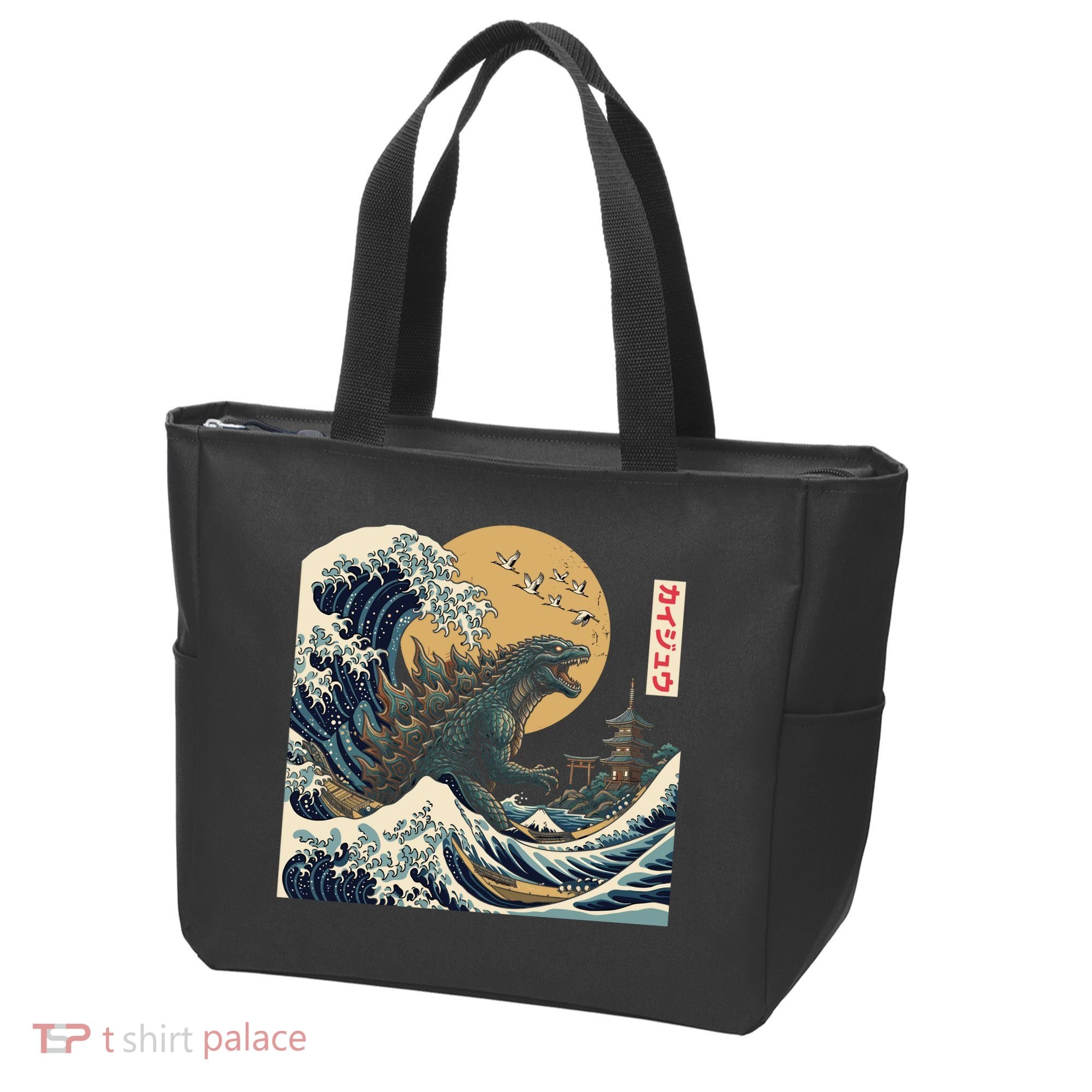 Kaiju Wave Monster Japanese Kawaki Tote Bag
