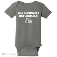 Kill Workouts Not Animals Vegan Muscle Baby Bodysuit thumb 0