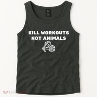 Kill Workouts Not Animals Vegan Muscle Tank Top thumb 2
