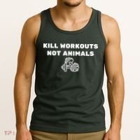 Kill Workouts Not Animals Vegan Muscle Tank Top thumb 3
