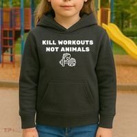 Kill Workouts Not Animals Vegan Muscle Kids Hoodie thumb 3