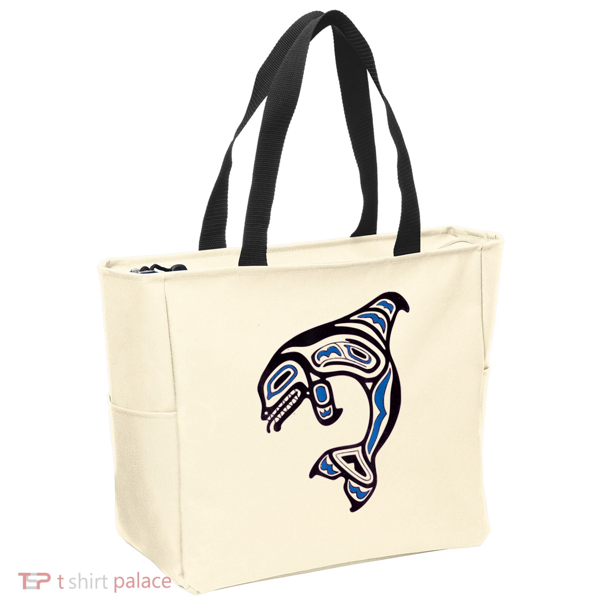 Killer Whale Orca Pacific NW Native American Indian Tote Bag